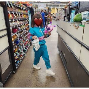 Toddler girls vintage 90's lounge set teal floral hoodie sweatpants matching 2 p